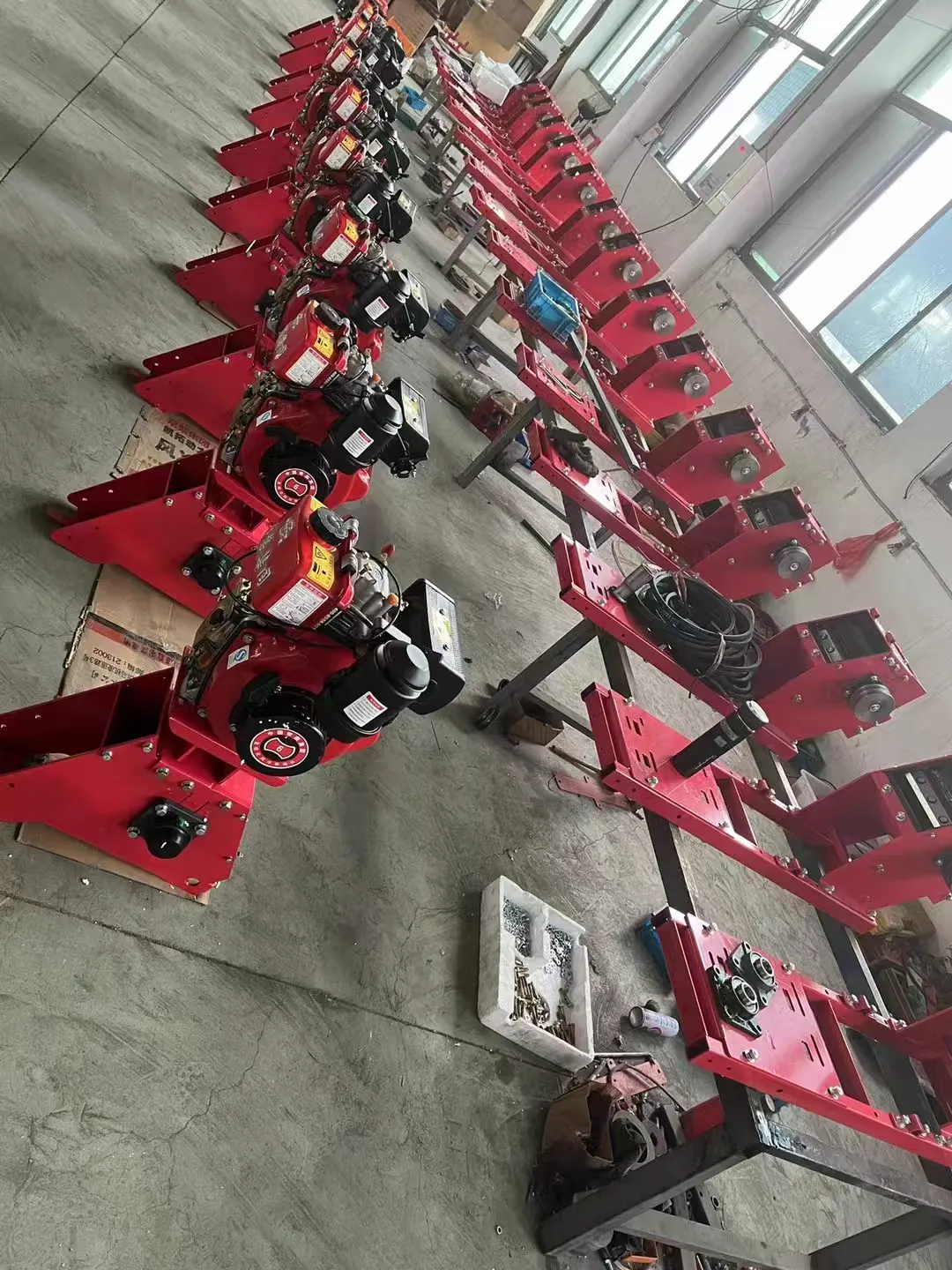 CHENYANG red machinery on an assembly line